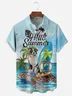 Dog Sea Turtles Chest Pocket Short Sleeve Hawaiian Shirt