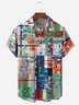 Coconut Tree Plaid Chest Pocket Short Sleeve Hawaiian Shirt