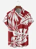 Palm Leaf Chest Pocket Short Sleeve Hawaiian Shirt