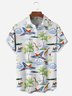 Coconut Tree Chest Pocket Short Sleeve Hawaiian Shirt