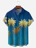 Coconut Tree Chest Pocket Short Sleeve Hawaiian Shirt