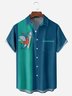 Surfing Shark Chest Pocket Short Sleeve Bowling Shirt