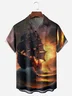 Sailboat Chest Pocket Short Sleeve Hawaiian Shirt