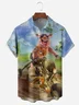 Moto Pig Chest Pocket Short Sleeve Casual Shirt