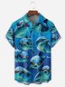 Dolphin Chest Pocket Short Sleeve Hawaiian Shirt