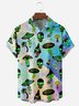 Hippie Mushroom Chest Pocket Short Sleeve Casual Shirt