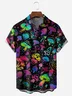 Hippie Mushroom Chest Pocket Short Sleeve Casual Shirt