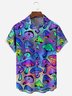 Hippie Mushroom Chest Pocket Short Sleeve Casual Shirt