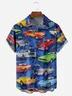 Hardaddy Vintage Sports Car Chest Pocket Short Sleeve Casual Shirt