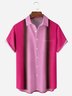 Gradient Striped Chest Pocket Short Sleeve Casual Shirt