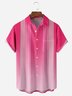 Gradient Stripe Chest Pocket Short Sleeve Bowling Shirt