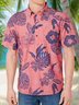 Botanical Print Chest Pocket Short Sleeve Resort Shirt