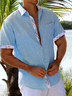 Hardaddy Plaid Panel Short Sleeve Casual Shirt
