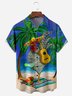 Music Rooster Chest Pocket Short Sleeve Hawaiian Shirt
