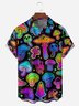 Hardaddy Hippie Mushroom Chest Pocket Short Sleeve Casual Shirt