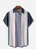 Stripes Chest Pocket Short Sleeve Bowling Shirt
