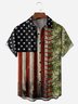 American Flag Chest Pocket Short Sleeve Casual Shirt