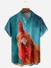 Funky Rooster Chest Pocket Short Sleeve Casual Shirt