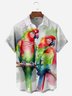 Parrots Chest Pocket Short Sleeve Hawaiian Shirt