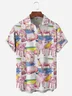 Animal Pig Chest Pocket Short Sleeve Casual Shirt