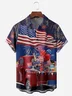Independence Day Flag Chest Pocket Short Sleeve Shirt