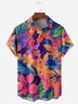 Tropical Floral Chest Pocket Short Sleeve Hawaiian Shirt