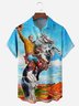 Western Cowboy Chest Pocket Short Sleeve Casual Shirt