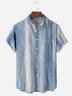 Abstract Striped Chest Pocket Short Sleeve Casual Shirt
