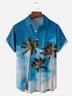 Coconut Tree Chest Pocket Short Sleeve Hawaiian Shirt