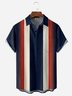 Striped Gradient Chest Pocket Short Sleeve Bowling Shirt