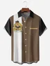 Cowboy Beer Chest Pocket Short Sleeve Bowling Shirt