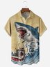 Shark Chest Pocket Short Sleeve Hawaiian Shirt