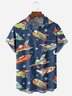 Mid Century Aircraft Chest Pocket Short Sleeve Casual Shirt