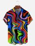 Gradient Color Chest Pocket Short Sleeve Casual Shirt