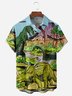 Dinosaur Chest Pocket Short Sleeve Casual Shirt