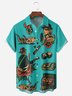 Retro Tattoo Graphic Chest Pocket Short Sleeve Hawaiian Shirt