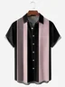 Hardaddy Geometric Stripe Chest Pocket Short Sleeve Casual Shirt