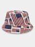 Independence Day Flag Pattern Sun Protection Bucket Hat