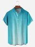 Gradient Color Chest Pocket Short Sleeve Casual Shirt