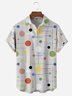 Geometric Lines Chest Pockets Short Sleeves Casual Shirts