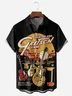 Guitar Chest Pocket Short Sleeve Casual Shirt