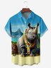 Rhino Chest Pocket Short Sleeve Hawaiian Shirt