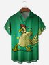 Kung Fu Cock Chest Pockets Short Sleeves Casual Shirts