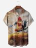 Hardaddy Rooster Chest Pocket Short Sleeve Casual Shirt