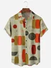 Geometric Art Chest Pocket Short Sleeve Casual Shirt