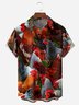 Farm Chicken Chest Pocket Short Sleeve Casual Shirt