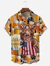 Cheers Beer Pig Chest Pocket Short Sleeve Shirt