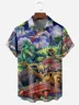 Dinosaur Chest Pocket Short Sleeve Hawaiian Shirt