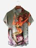 Mermaid Chest Pocket Short Sleeve Hawaiian Shirt