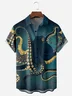 Octopus Chest Pocket Short Sleeves Hawaiian Shirts